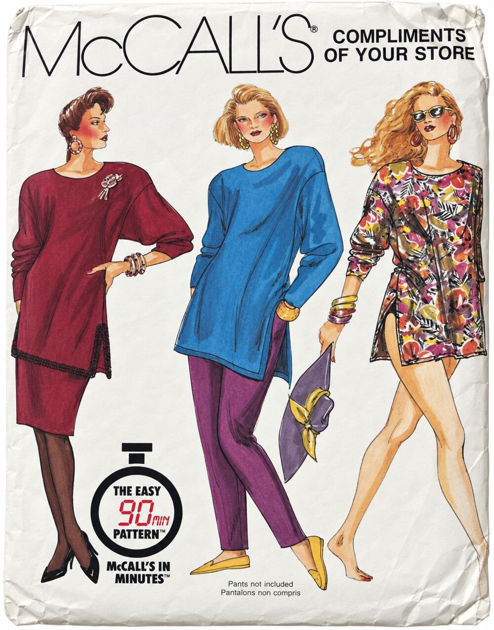 Vintage 80s McCalls Pattern 0010 Womens Tunic Size 10-20 Bathing Suit Cover UC